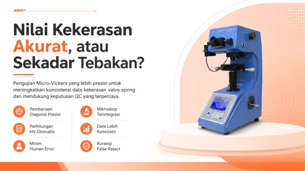 Alat Penguji Kekerasan Mikro-Vickers NOVOTEST TS-MCV - tampak depan alat ukur kekerasan mikro dengan layar digital dan tempat sampel.