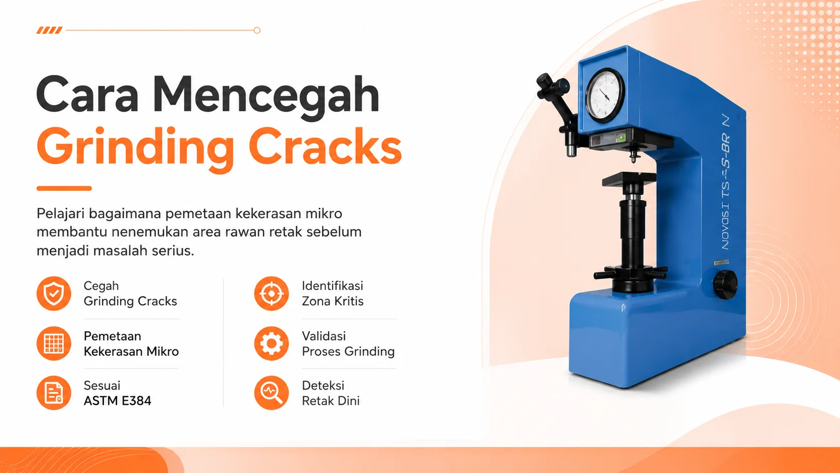 Alat Ukur Kekerasan NOVOTEST TS-BRV - perangkat uji kekerasan mikro Vickers dengan probe dan layar digital.