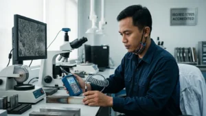 deteksi dekarburisasi pada baja paduan 300m melalui uji kekerasan leeb menggunakan novotest t d2 r