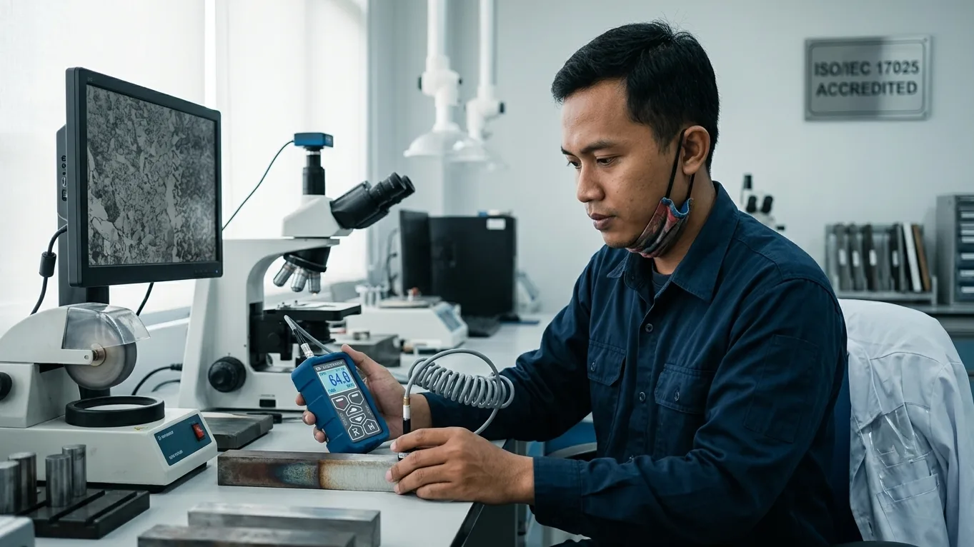 deteksi dekarburisasi pada baja paduan 300m melalui uji kekerasan leeb menggunakan novotest t d2 r