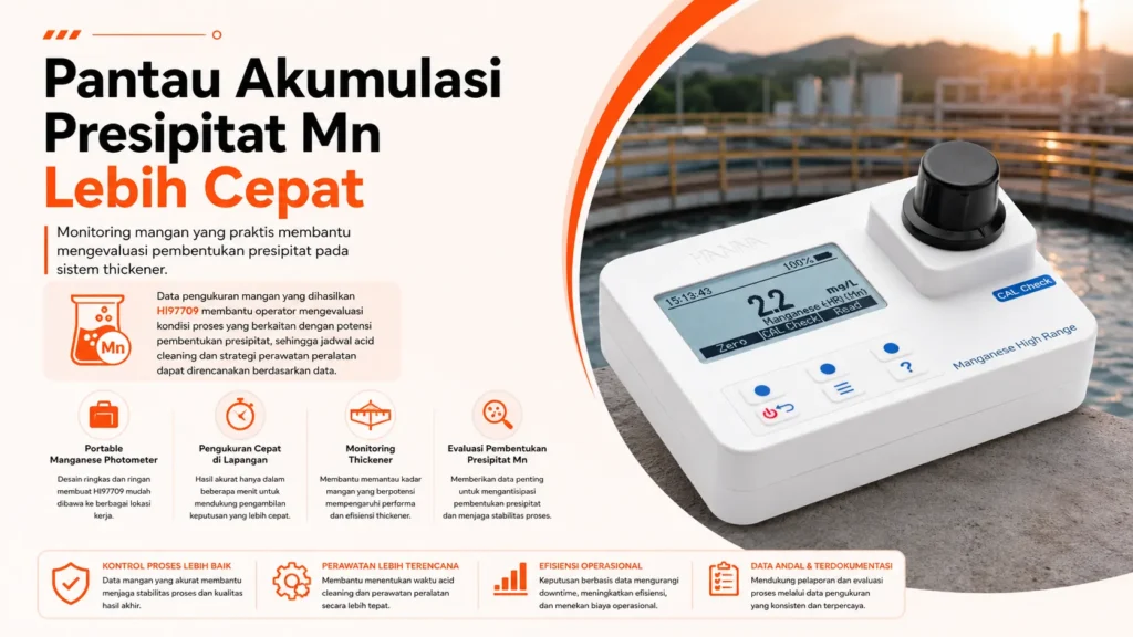 Memantau Akumulasi Presipitat Mn di Thickener Solusi Monitoring HI97709