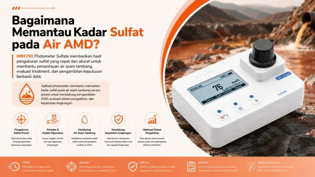 monitoring kadar sulfat pada air AMD untuk mendukung kepatuhan lingkungan