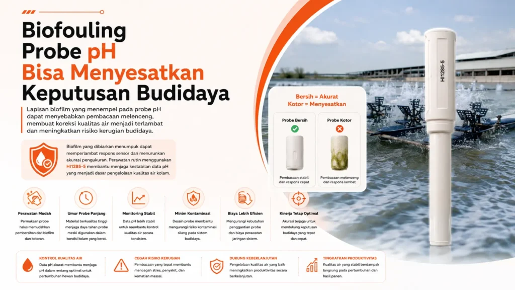 cegah biofouling dan ukur kadar pH akurat menggunakan Hanna Instrument HI1285-5