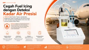 ukur tingkat kadar air menggunakan HI934-02 Titrator untuk mencegah fuel icing pada jet fuel
