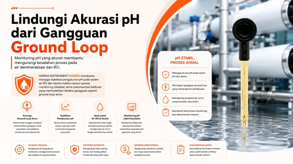 LINDUNGI AKURASI PH UNTUK Mencegah Ground Loop Error pada pH dengan HANNA INSTRUMENT HI12302