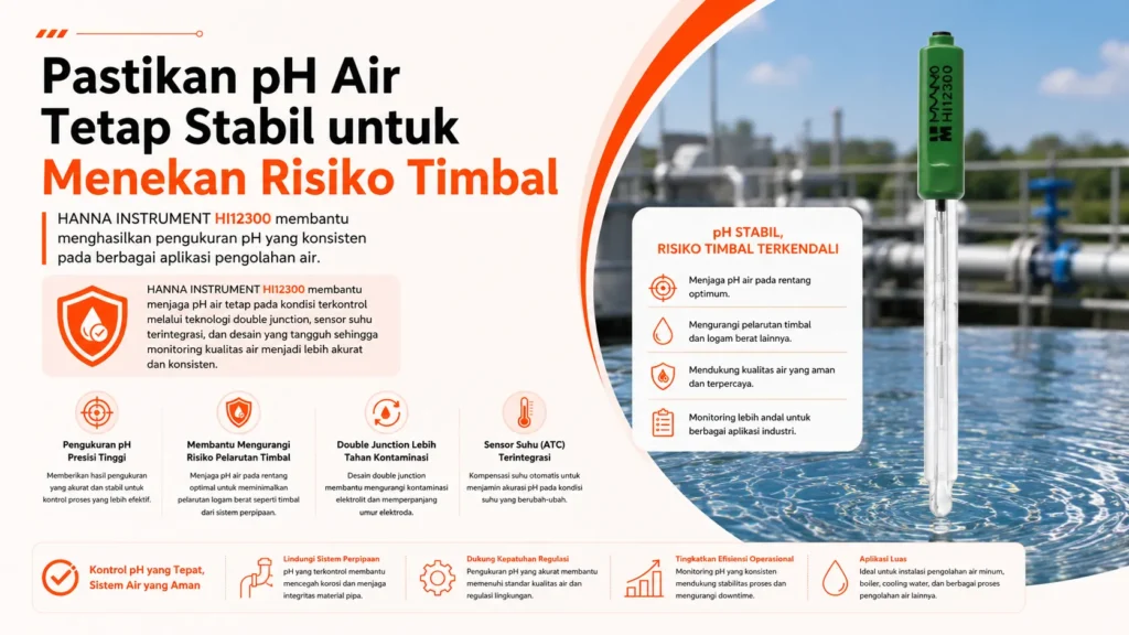 strategi kontrol pH air menggunakan HANNA HI12300 untuk mencegah risiko timbal balik