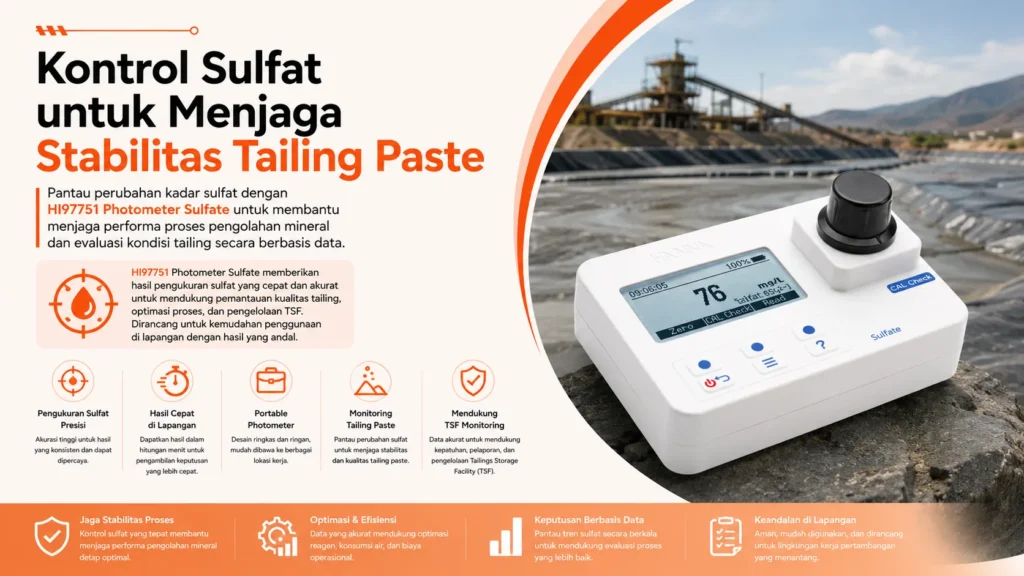 kontrol kadar sulfat untuk menjaga stabilitas pada tailing paste pertambangan