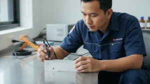 Blok Uji Kalibrasi NOVOTEST SO2 - blok logam dengan port koneksi untuk kalibrasi gas SO2