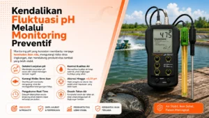 pH Meter Portabel HANNA HI83141-1 dengan elektroda HI1230B - alat ukur pH digital untuk tambak ikan nila