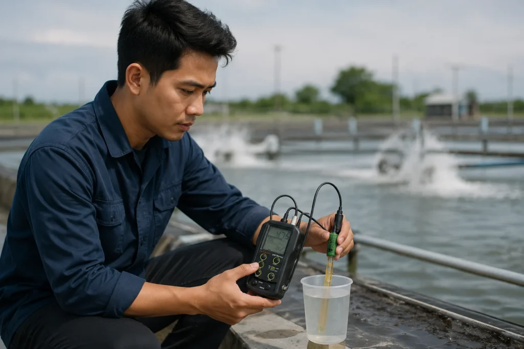 HANNA HI83141-1 pH Meter dengan Elektroda HI1230B - alat portabel dengan layar digital dan elektroda kaca biru