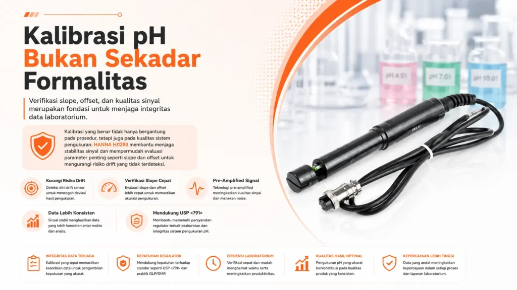 Panduan cara untuk mengkalibrasi alat ukur pH meter agar tidak drift