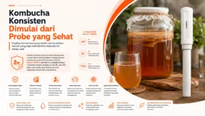 kontrol pH dalam produksi kombucha untuk mencegah dehidrasi membran
