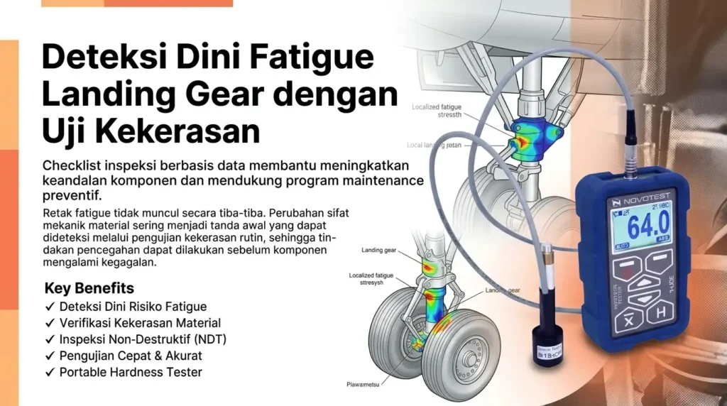 Cegah Fatigue Landing Gear Bolt dengan Verifikasi Kekerasan menggunakan NOVOTEST T‑D2‑R