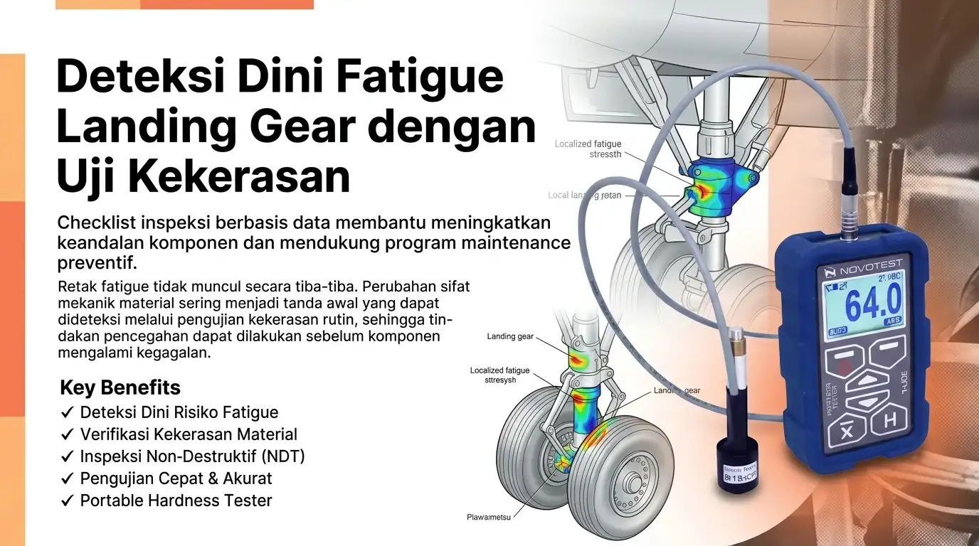 Cegah Fatigue Landing Gear Bolt dengan Verifikasi Kekerasan menggunakan NOVOTEST T‑D2‑R