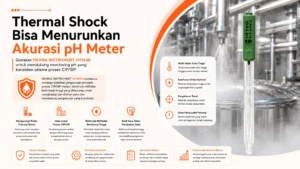 kontrol kadar pH air menggunakan HANNA INSTRUMENT HI1144B untuk mencegah thermal shock