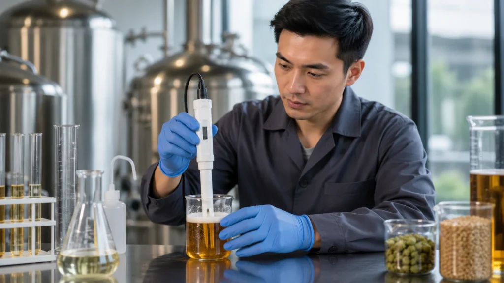 Ukur kadar pH pada produksi Bir menggunakan HANNA HI1285‑7