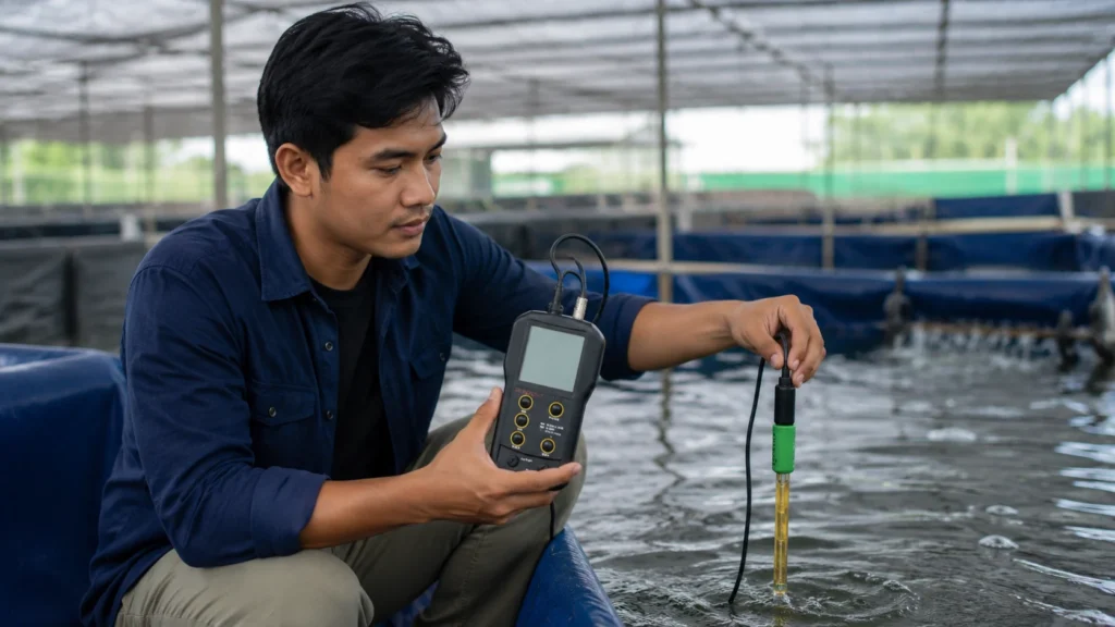 pH Meter Portable HANNA HI83141-1 dengan Elektroda HI1230B - Instrumen digital portabel dengan probe untuk pengukuran pH kolam.
