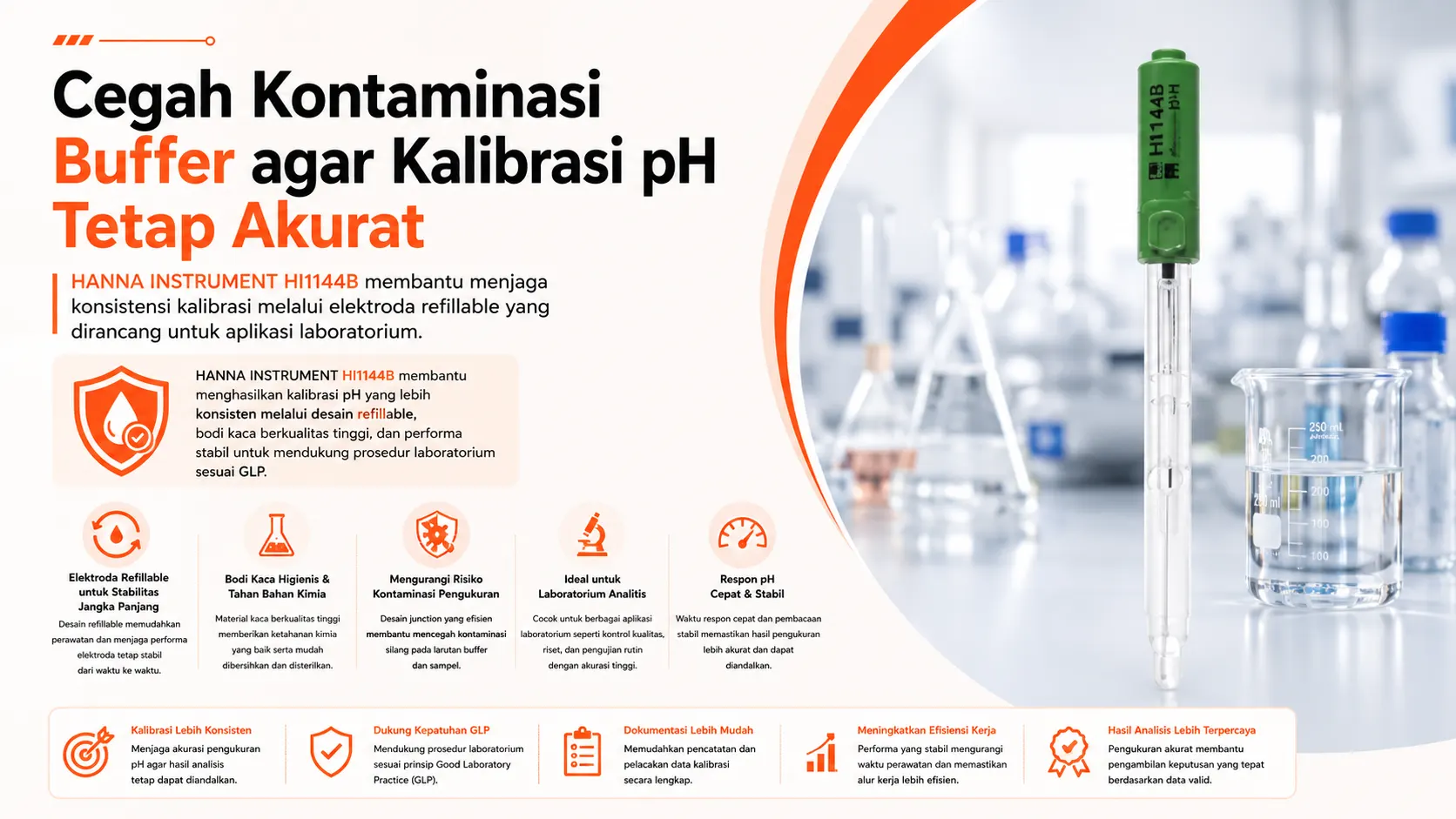 KONTROL PH PRESISI MENGGUNAKAN HANNA INSTRUMENT HI1144B UNTUK MENCEGAH KONTAMINASI BUFFER