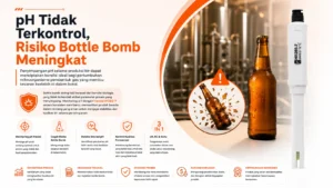 Prosedur kontrol pH pada produksi bir untuk cegah bottle bomb