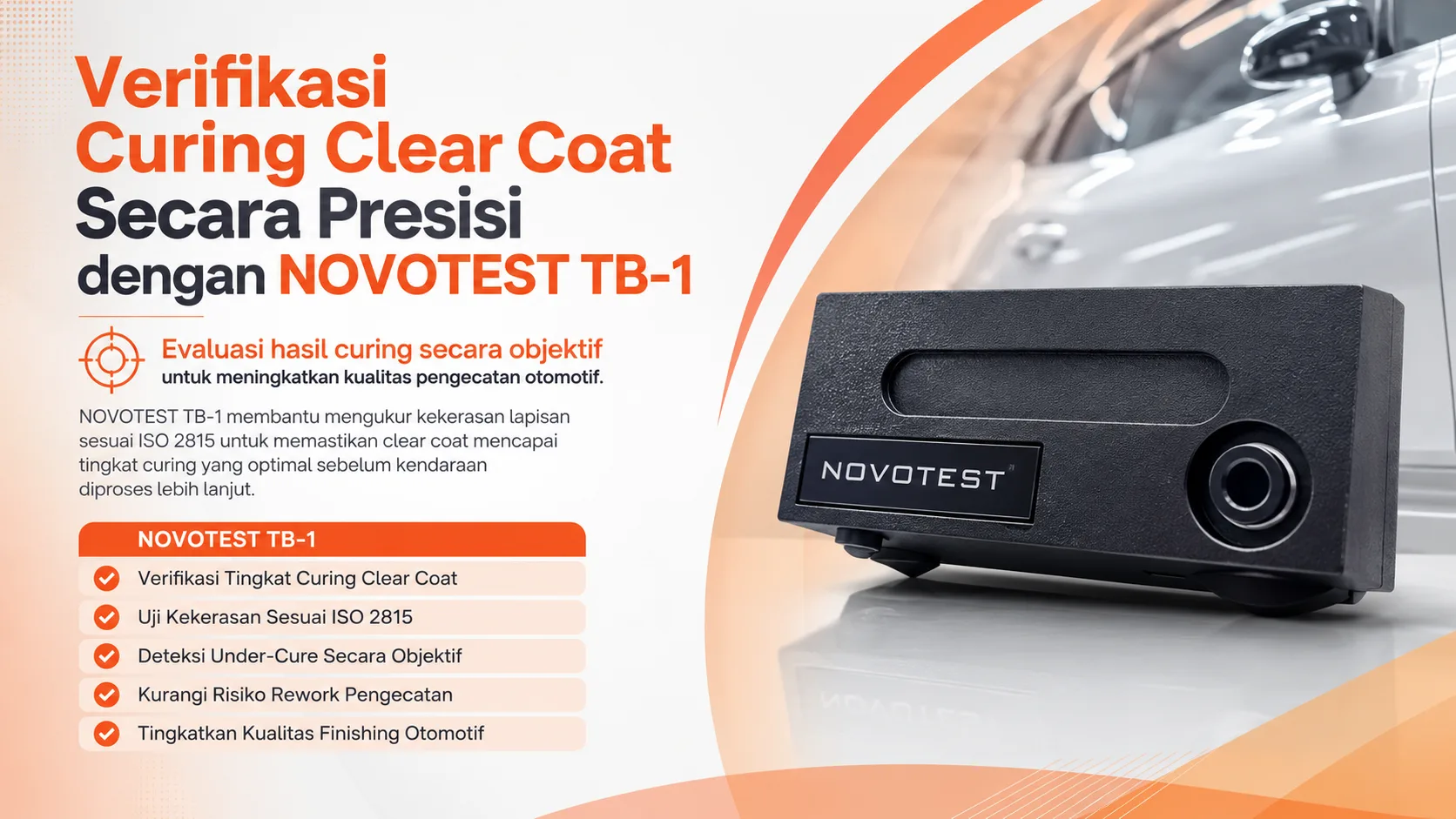 uji kekerasan lapisan pada lapisan clear coat otomotif menggunakan buchholz novotest tb-1