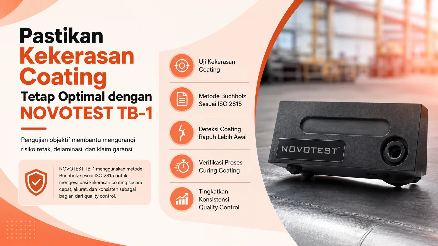 deteksi kekerasan coating menggunakan teknologi Buchholz NOVOTEST TB-1