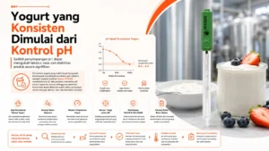 panduan kontrol tingkat pH dalam produksi yogurt menggunakan alat ukur pH akurat HI12303 untuk mencegah terjadinya fluktuasi pH
