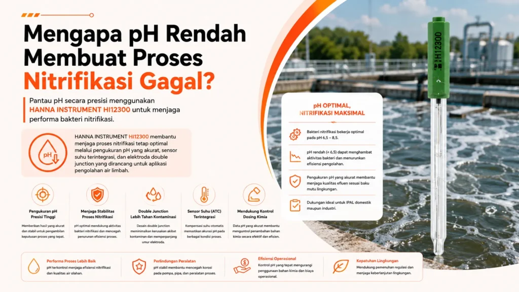 STRATEGI KONTROL PH MENGGUNAKAN HANNA INSTRUMENT HI12300 UNTUK MENCEGAH TERJADINYA KEGAGALAN NITRIFIKASI