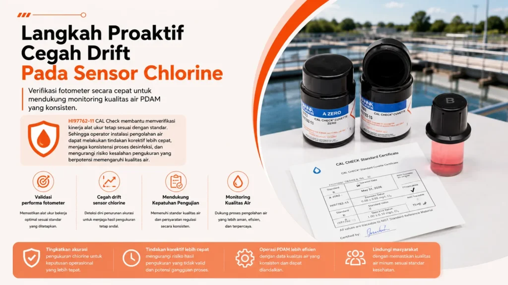 strategi langkah proaktif untuk mendeteksi drift pada sensor free chlorine