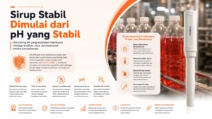 deteksi pH drift pada sirup berkarbonasi dengan Hanna HI1285-6