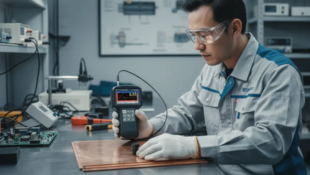 NOVOTEST UT-3A-EMA - alat pengukur ketebalan PCB non-destruktif dengan teknologi EMA