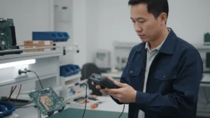 Alat Pengukur Ketebalan NOVOTEST UT-3A-EMA - Perangkat genggam untuk deteksi ketebalan tembaga inner layer PCB secara non-destruktif.