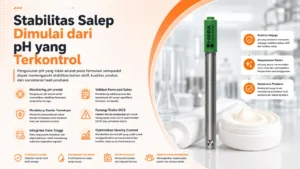 Alat Ukur pH HANNA HI12963 - elektroda pH untuk salep dengan kabel dan ujung sensor