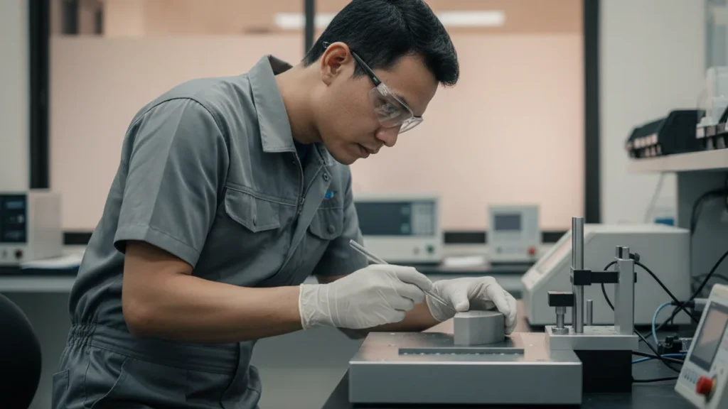 Blok Uji Kalibrasi NOVOTEST SO3 - blok kalibrasi metalik untuk uji kekerasan Rockwell ASTM E18