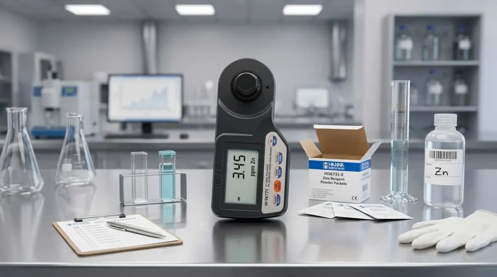 Zinc Portable Photometer Hanna HI96731 - perangkat fotometer portabel dengan checklist CAL Check untuk verifikasi harian