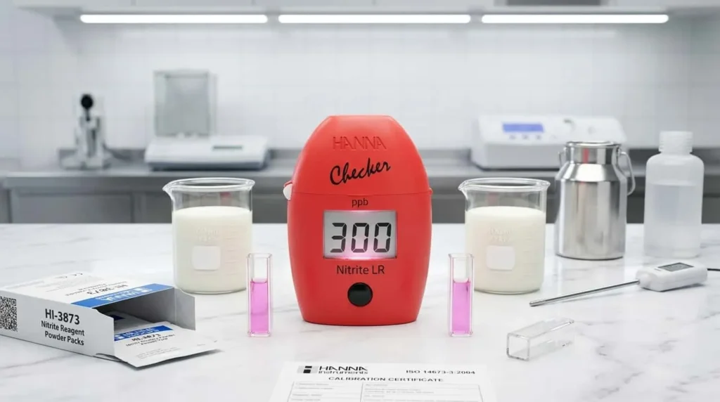 Alat Ukur Nitrit HANNA INSTRUMENT HC-HI707 - Colorimeter portabel untuk skrining nitrit dalam susu sesuai ISO 14673-3