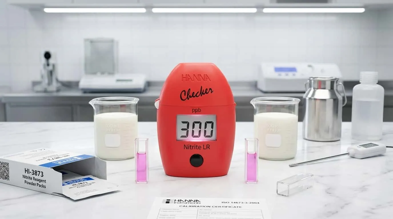 Alat Ukur Nitrit HANNA INSTRUMENT HC-HI707 - Colorimeter portabel untuk skrining nitrit dalam susu sesuai ISO 14673-3
