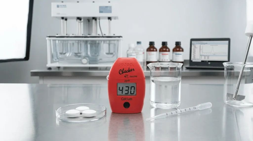 Alat Ukur Kalsium HANNA INSTRUMENT HI758 - alat portabel colorimeter biru dengan layar LCD dan tombol operasi