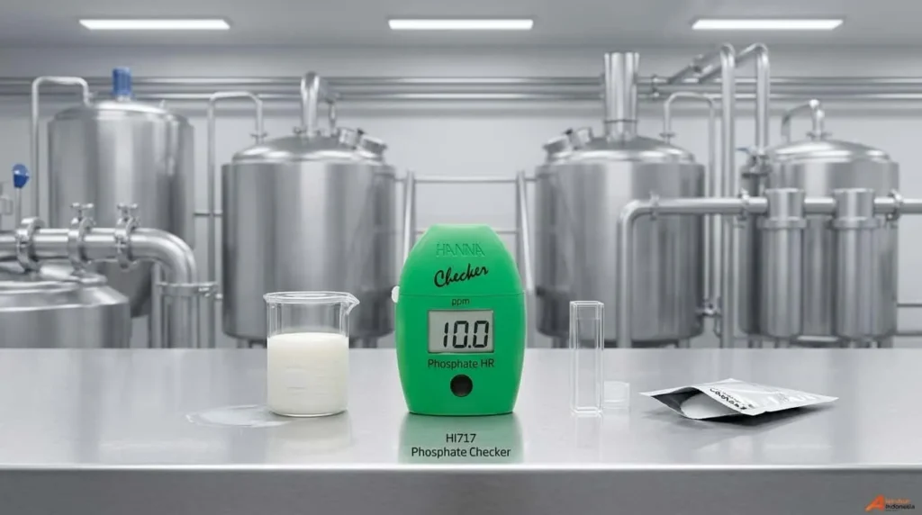 Alat Ukur Fosfat HANNA INSTRUMENT HI717 - Colorimeter portabel untuk uji fosfat dalam susu, desain kompak dan mudah digunakan.