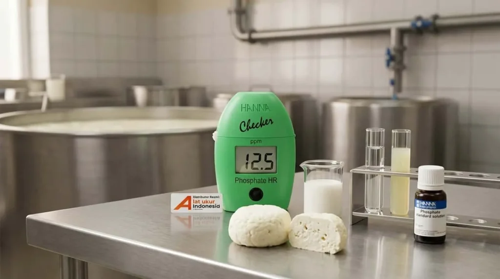 Alat Ukur Fosfat HANNA INSTRUMENT HI717 - Fotometer portabel genggam untuk mengukur kadar ortofosfat dalam produksi keju.