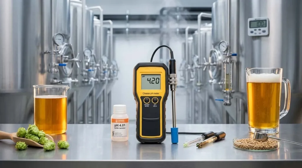 Cheese pH Portable Meter HANNA INSTRUMENT HI99165 - alat ukur pH portabel dengan probe untuk mengukur pH fermentasi bir
