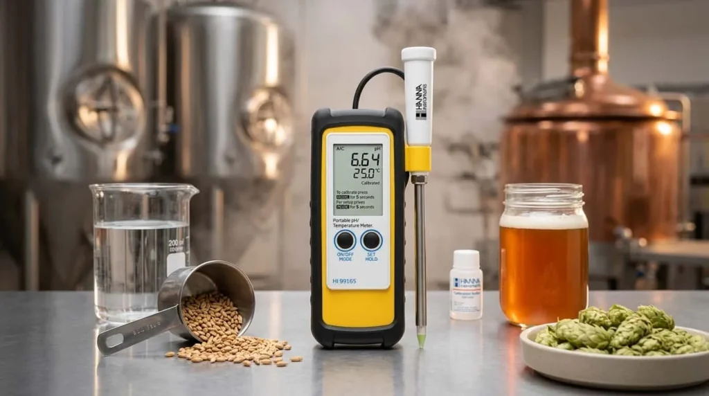 Cheese pH Portable Meter Hanna HI99165 - alat ukur pH dengan probe dan layar digital untuk brewing