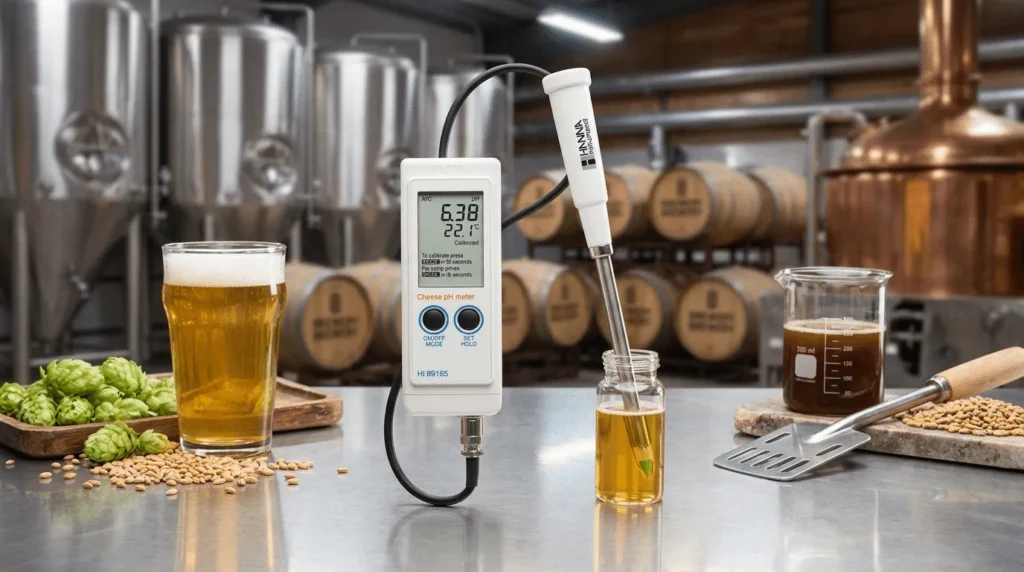 Cheese pH Portable Meter HANNA INSTRUMENT HI99165 - pH meter portabel dengan probe untuk pengukuran pH keju dan bir presisi