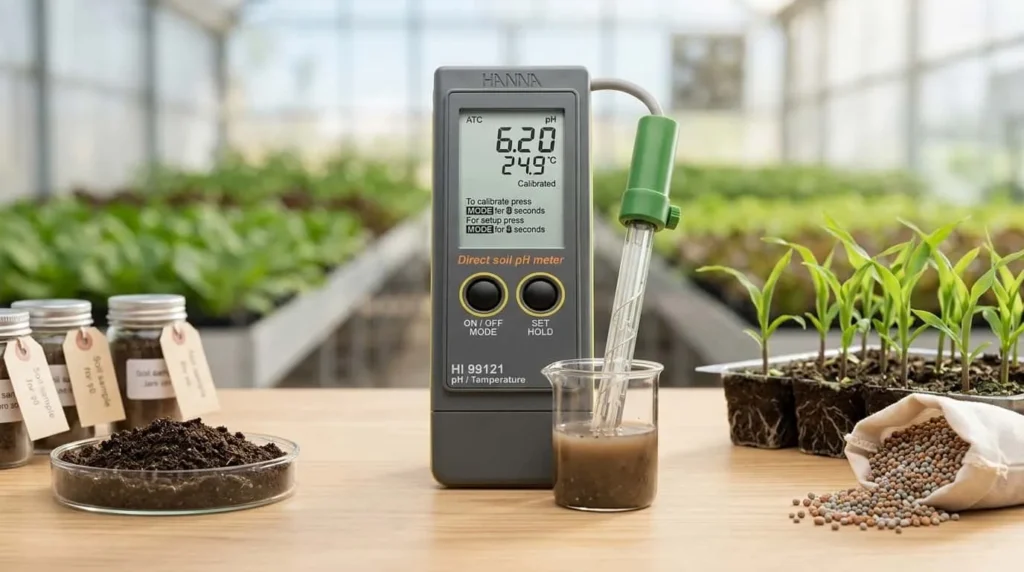 HANNA HI99121 pH Meter Tanah Portabel - alat ukur pH tanah langsung dengan probe