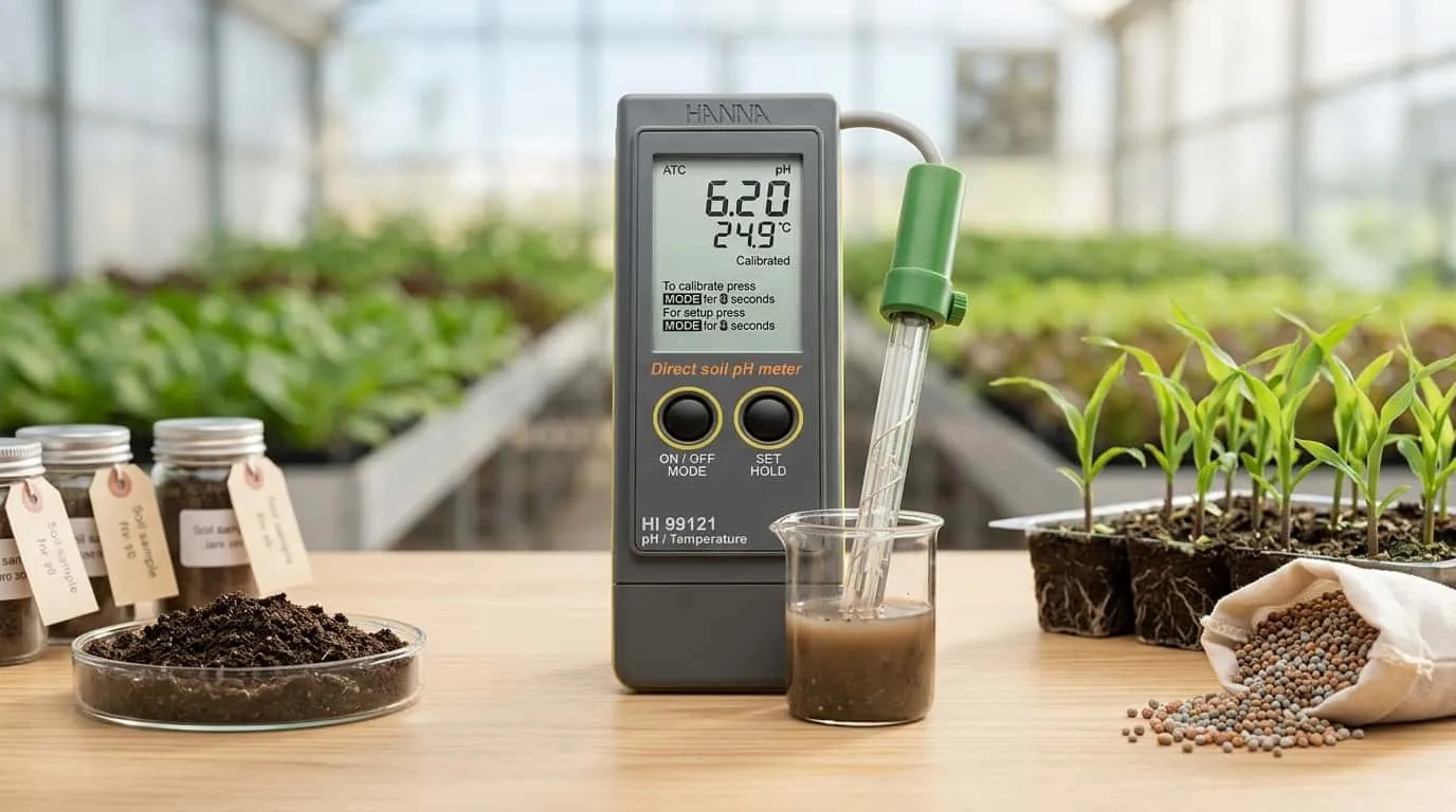 HANNA HI99121 pH Meter Tanah Portabel - alat ukur pH tanah langsung dengan probe