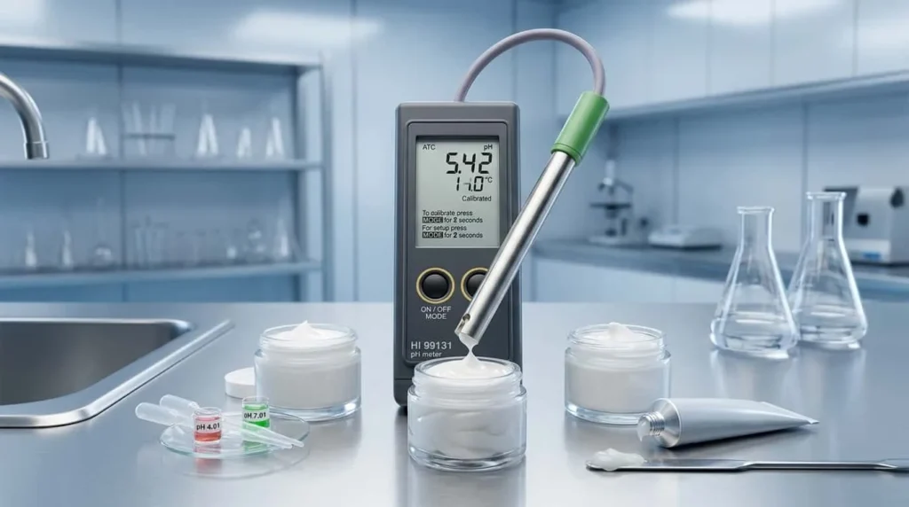 pH Meter Portabel HANNA HI99131 - perangkat genggam dengan elektroda pH, layar LCD, dan fitur kalibrasi CAL Check