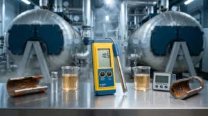 Boiler and Cooling Tower pH Portable Meter HANNA INSTRUMENT HI99141 - pH meter portabel kuning dengan probe dan layar