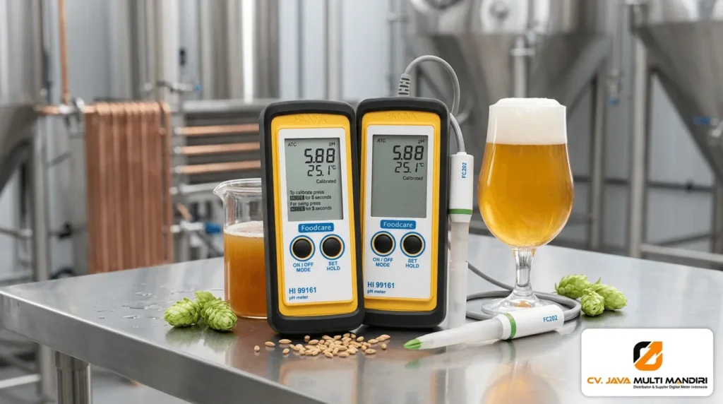 Food and Dairy pH Portable Meter HANNA INSTRUMENT HI99161 - alat pengukur pH portabel untuk fermentasi bir