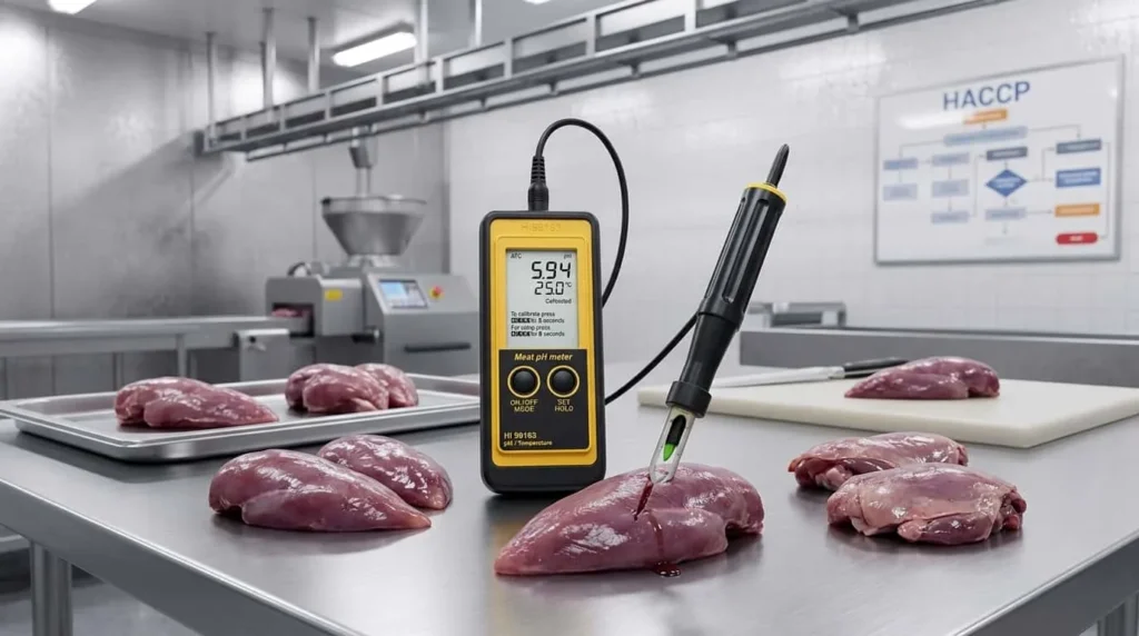 Meat pH Meter HANNA HI99163 - alat portabel dengan probe untuk mengukur pH daging