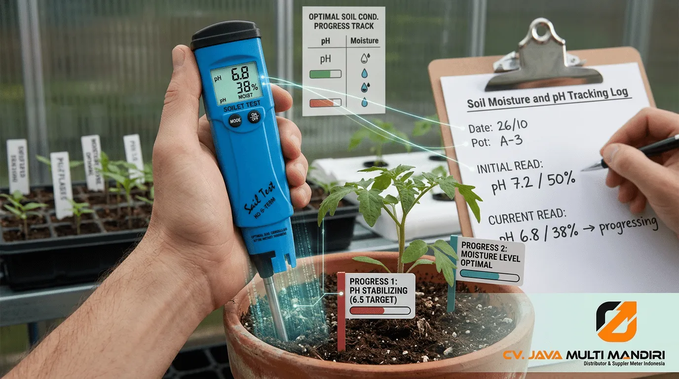 Soil Test Direct Soil EC Tester HI98331 - alat uji EC tanah dengan layar digital, probe, dan prosedur kalibrasi ISO