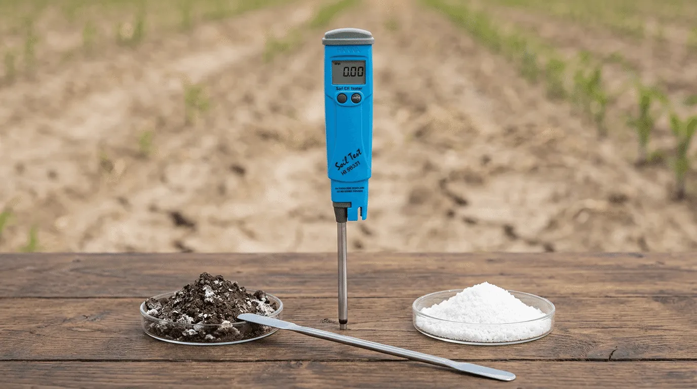 Soil Test Direct Soil EC Tester HI98331 - alat ukur EC tanah digital portabel dengan probe dan layar LCD